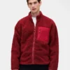 Giacca con zip oversize in sherpa riciclato e logo