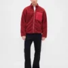 Giacca con zip oversize in sherpa riciclato e logo