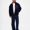 Giacca con zip oversize in sherpa riciclato e logo