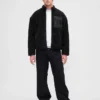 Giacca con zip oversize in sherpa riciclato e logo