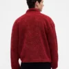 Giacca con zip oversize in sherpa riciclato e logo