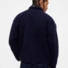 Giacca con zip oversize in sherpa riciclato e logo