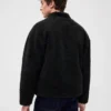 Giacca con zip oversize in sherpa riciclato e logo
