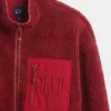 Giacca con zip oversize in sherpa riciclato e logo