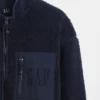 Giacca con zip oversize in sherpa riciclato e logo