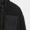 Giacca con zip oversize in sherpa riciclato e logo
