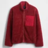 Giacca con zip oversize in sherpa riciclato e logo