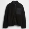 Giacca con zip oversize in sherpa riciclato e logo