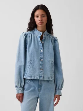 Giacca corta svasata in denim