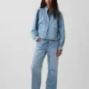 Giacca corta svasata in denim