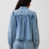 Giacca corta svasata in denim
