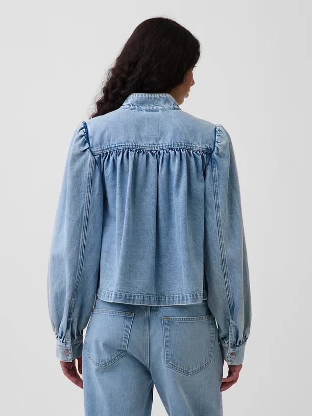 Giacca corta svasata in denim