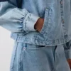 Giacca corta svasata in denim