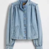 Giacca corta svasata in denim