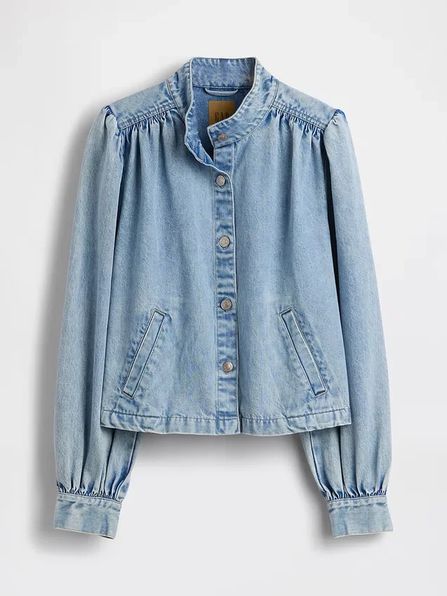Giacca corta svasata in denim