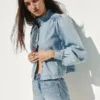 Giacca corta svasata in denim