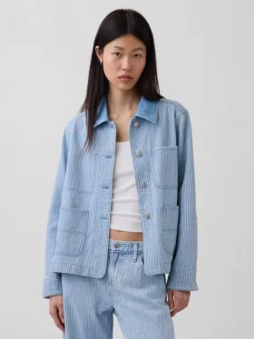 Giacca da lavoro in denim a righe
