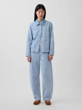 Giacca da lavoro in denim a righe
