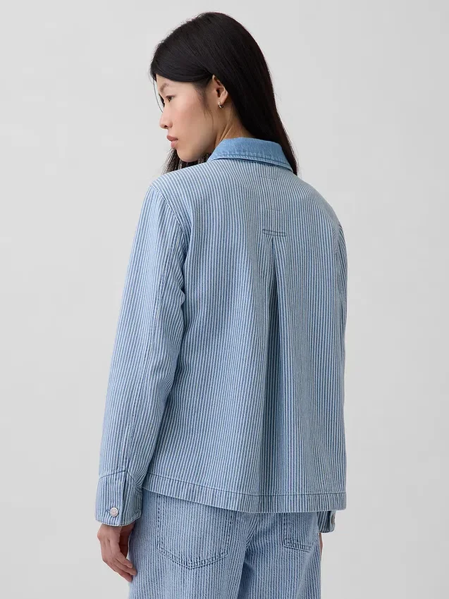 Giacca da lavoro in denim a righe