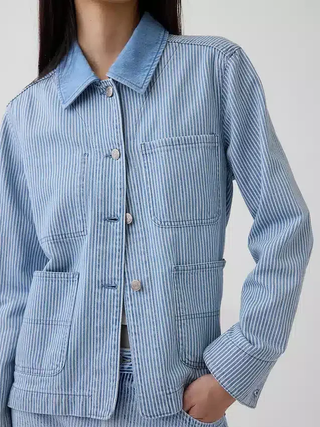 Giacca da lavoro in denim a righe