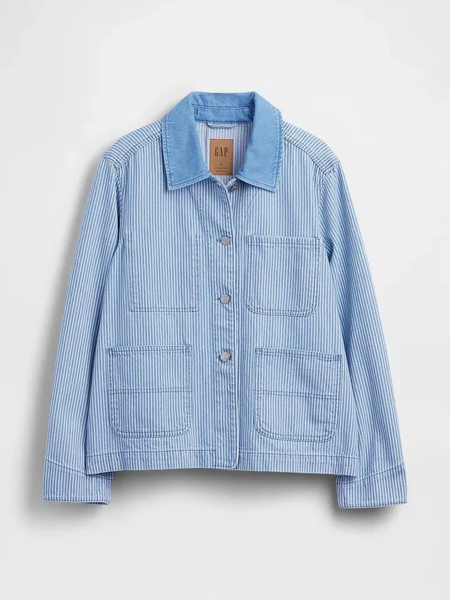 Giacca da lavoro in denim a righe