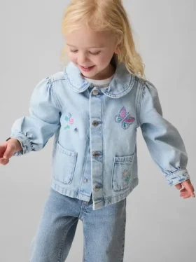 Giacca da lavoro in denim ricamata per Neonato & Bebè
