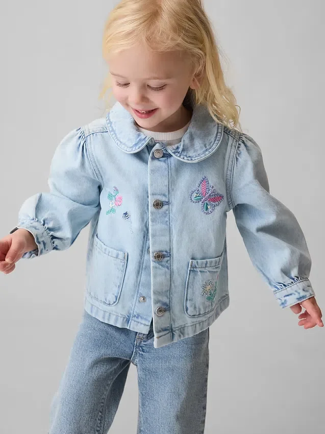 Giacca da lavoro in denim ricamata per Neonato & Bebè