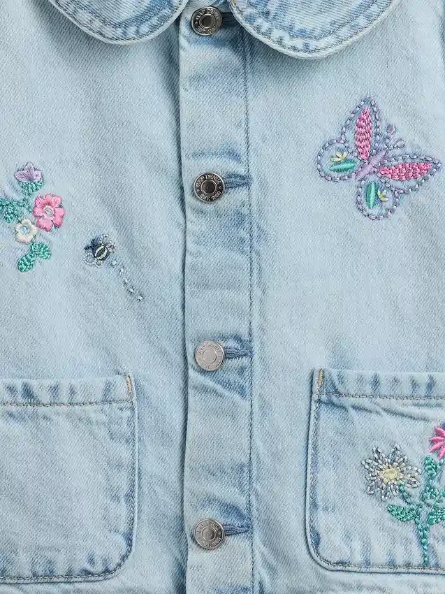 Giacca da lavoro in denim ricamata per Neonato & Bebè