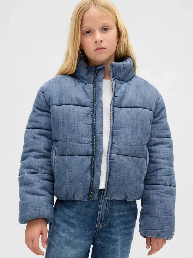 Giacca imbottita in denim con morbida fodera per bambini