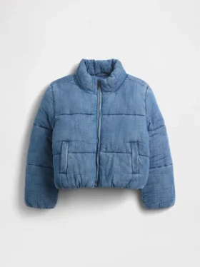 Giacca imbottita in denim con morbida fodera per bambini