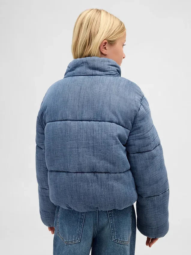 Giacca imbottita in denim con morbida fodera per bambini