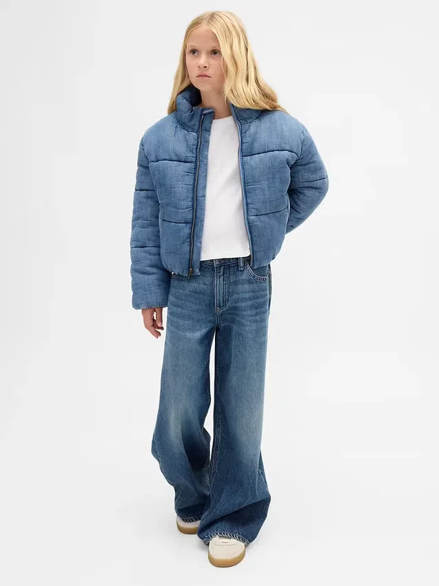 Giacca imbottita in denim con morbida fodera per bambini