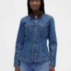 Giacca in denim aderente e lunga
