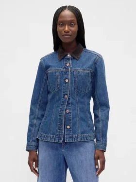 Giacca in denim aderente e lunga