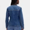 Giacca in denim aderente e lunga