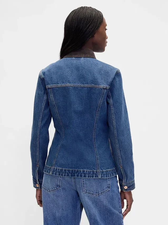 Giacca in denim aderente e lunga