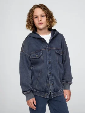 Giacca in denim con cappuccio Icon per bambini