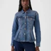 Giacca in denim con effetto stringato