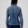Giacca in denim con effetto stringato