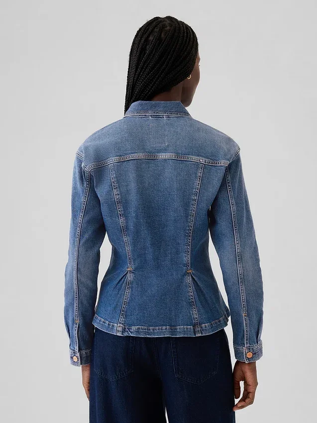Giacca in denim con effetto stringato