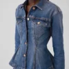 Giacca in denim con effetto stringato
