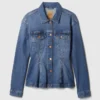 Giacca in denim con effetto stringato