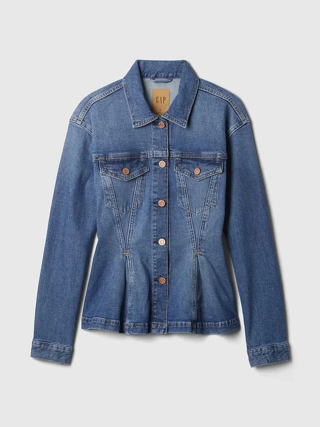 Giacca in denim con effetto stringato
