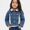 Giacca in denim con inserti in sherpa per neonato & bebè