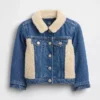 Giacca in denim con inserti in sherpa per neonato & bebè
