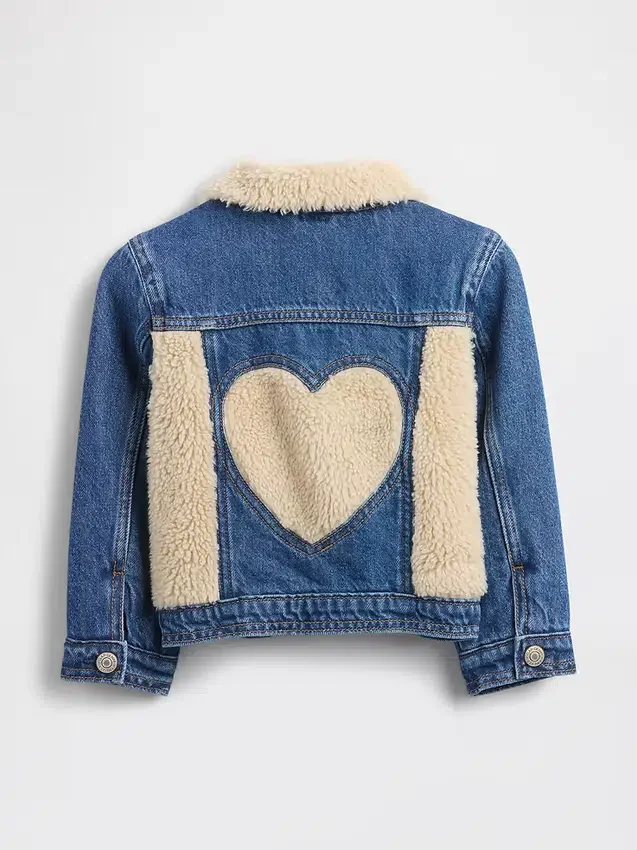 Giacca in denim con inserti in sherpa per neonato & bebè