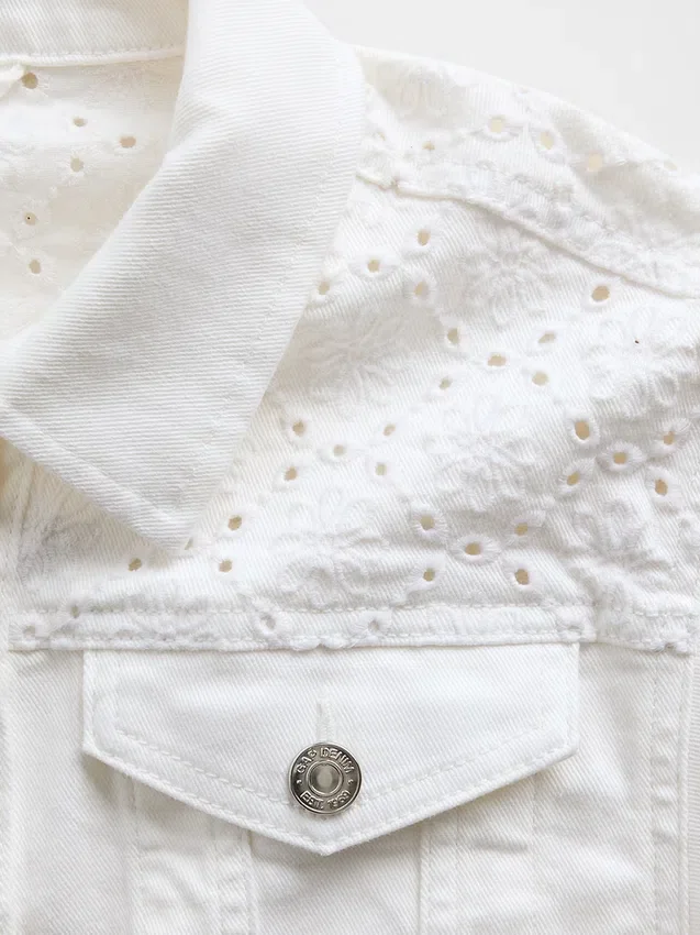 Giacca in denim con occhielli per bambini