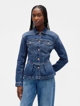 Giacca in denim con peplo