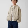 Giacca in denim da bambino con cappuccio e vestibilità comoda