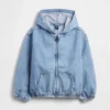 Giacca in denim da bambino con cappuccio e vestibilità comoda